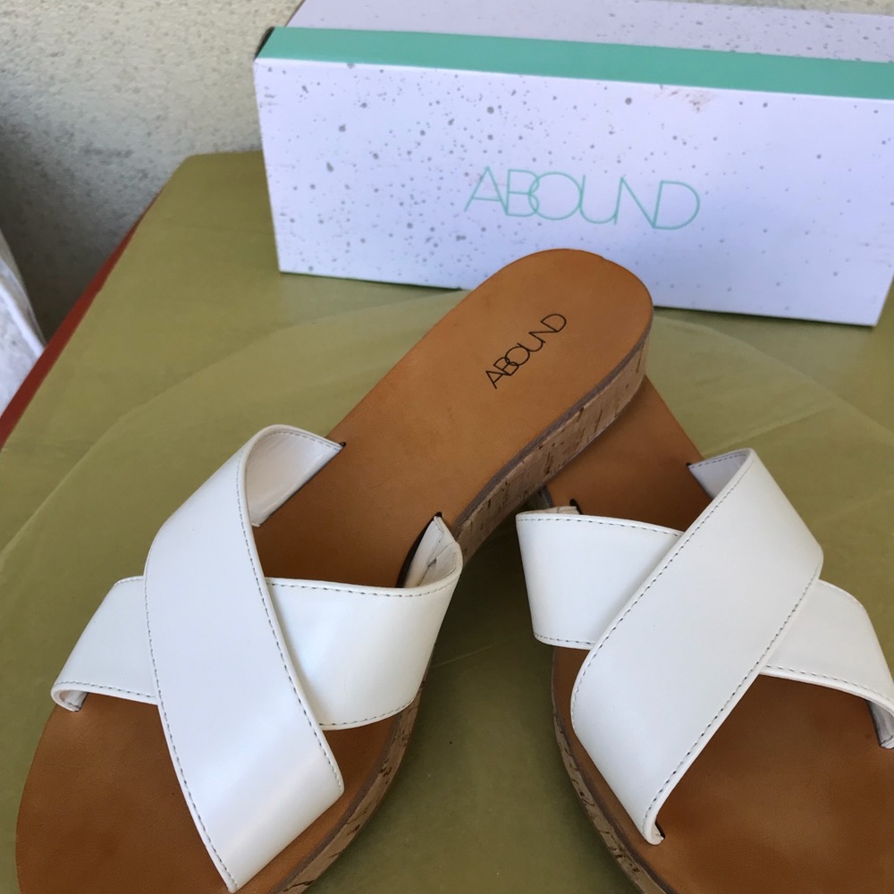 Abound Women's White Cross-Band Sandals
